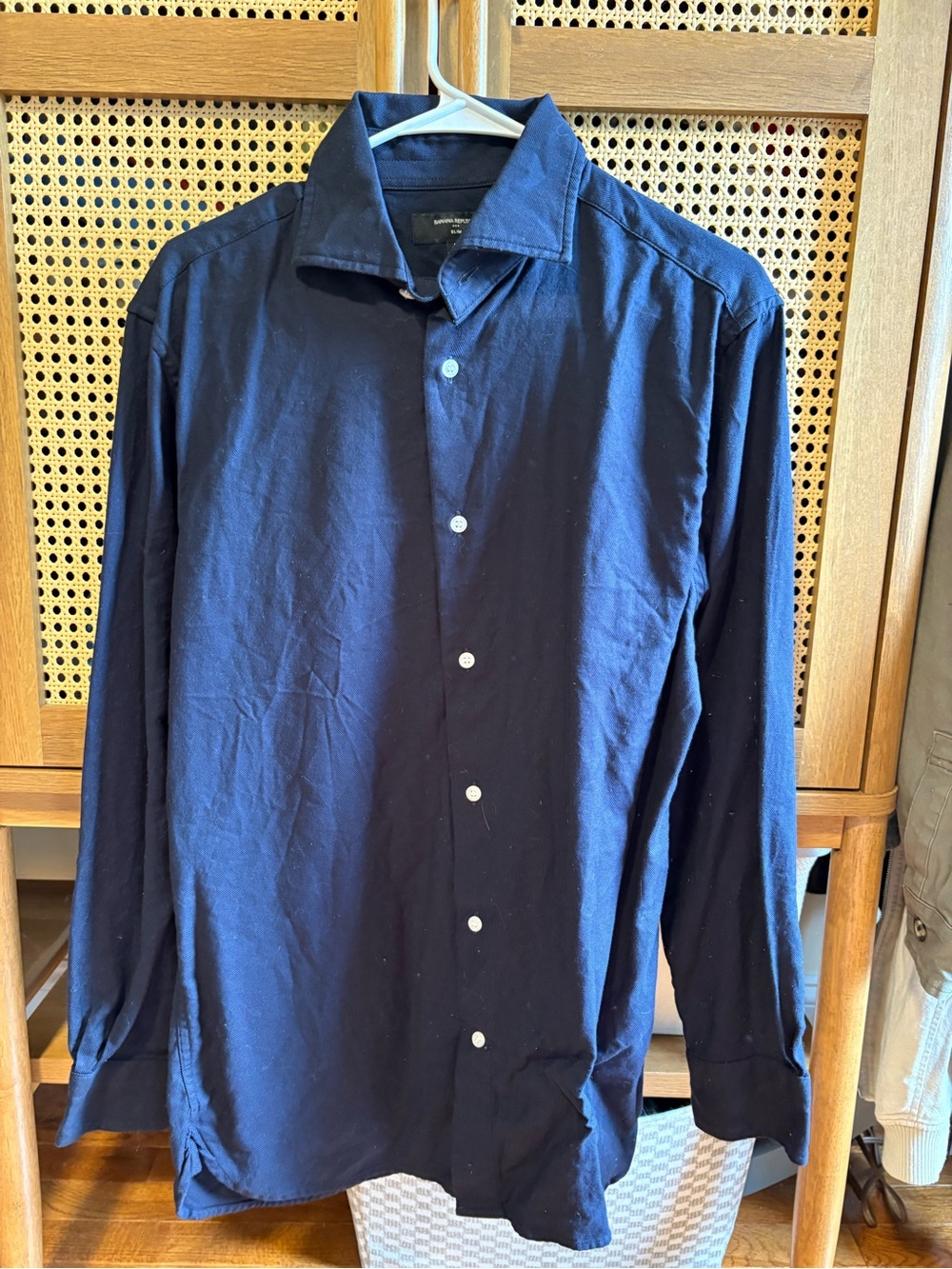 Banana Republic Dark Navy Blue Long Sleeve Slim Men’s Button-Down Shirt